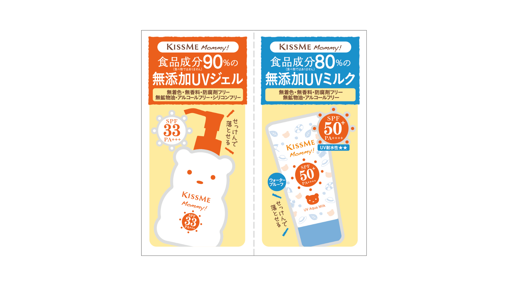 マミー UVマイルドジェルN＆マミー UVアクアミルク　ミニサンプル